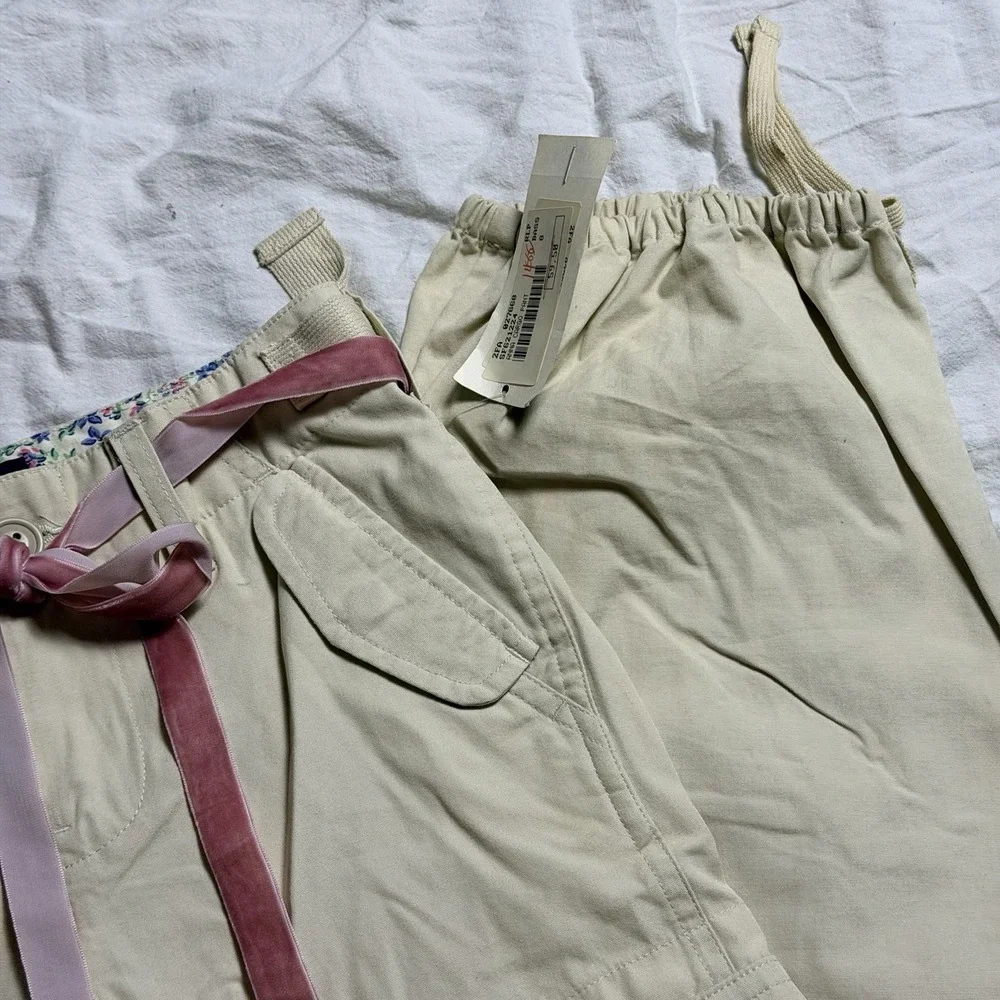 Ralph Lauren Cargo Tie Ankle Pants Girls Size 8 NWT Khaki